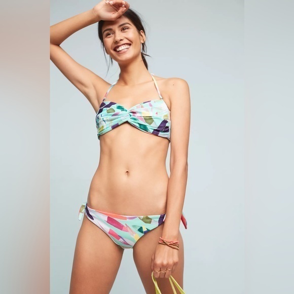NEW! Mara Hoffman x Anthropologie Aqua Petal Bikini Set Large - Picture 1 of 14